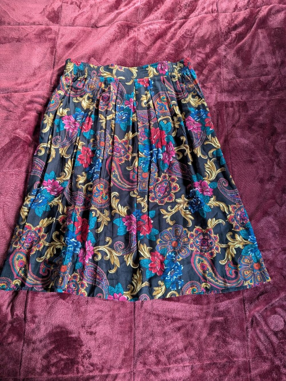 Vintage Maggie McNaughton Paisley Floral Midi Skirt 18W